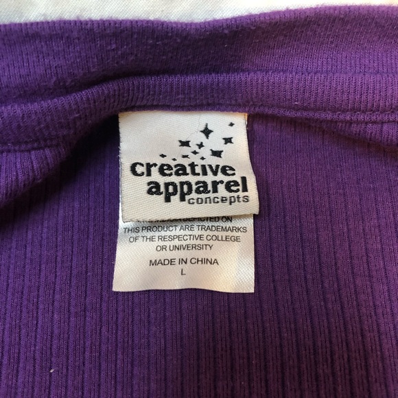 LSU Tigers Long-Sleeved Thermal Top with Vibrant Yellow Letters Purple Buttons L - Picture 3 of 7